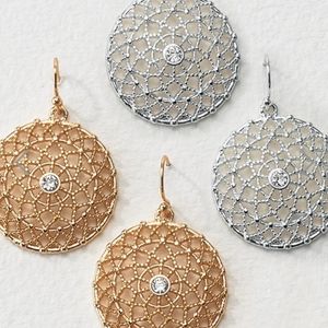 Filigree medallion earrings